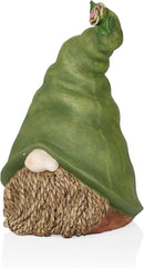 Alpine Corporation - 10" Tall Outdoor Garden Gnome Decor - Gnome Head with Rope Beard and Flower on Green Hat – Durable Lawn Scupture, Ideal for Patio, Deck, & Yard by CozyNest Decor