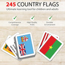Zastic! World Flags Flashcards - 245 Country Flags, Capitals, Languages & Continents - Gloss Laminated Kids Geography Flash Cards by TinyTreasures Baby Boutique