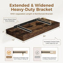12 Inch Deep Floating Shelves, 24 x 12 Floating Shelf for Books, Rustic Wood Deep Wall Shelves for Home Storage & Display, 2" Thicked Shelves for Kitchen, Living Room, Bedroom, Rustic Brown, 2 Pack by CozyNest Decor