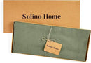Solino Home Linen Table Runner 48 Inches - 100% Pure Linen Oil Green Table Runner 14 x 48 Inch Ideal for Dresser and Coffee Tables - Fall, Autumn, Thanksgiving - Fete by CozyNest Decor