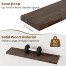 Floating Shelves for Wall Decor, Rustic Solid Elm Wood Live Edge Floating Shelves Wall Mounted, Wall Shelves with Invisible Bracket for Living Room Bathroom Bedroom Kitchen, 32 Inch Set of 2, Walnut by CozyNest Decor