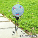 VCUTEKA Gazing Ball, 8" Glass Gazing Balls Sphere for Garden Lawn Outdoor Ornament Yard Decorative, Butterfly by CozyNest Decor