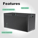 100 Gallon Deck Box Large Outdoor Storage for Patio Furniture,Outdoor Cushions,Garden Tools and Pool Supplies,Waterproof,Resin,Lockable(Black Lozenge) by CozyNest Decor