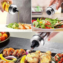 Mlici Oil and Vinegar Dispenser Set of 6 Bottles, Stainless Steel Salt Pepper Holder with 360° Rotating Holder, Cruet Soy Sauce - Premium Glass Condiment for Kitchen, Tabletop, Kitchen Containers by CozyNest Decor