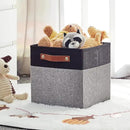 HNZIGE Fabric Cube Storage Baskets 11x11, Set of 4, Foldable Baskets with Handlesfor Organizer Closet(Black Gray) by CozyNest Decor