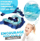 The Original Premium Plush Building Block for Kids - Certified Safe Foam Blocks in Luxuriously Soft Fabric Covers - Set of 24 (Ocean) by TinyTreasures Baby Boutique