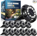 Solar Lights Outdoor Waterproof - New Upgraded Up and Side Light, 12 Pack 16 LED In-Ground Lights Outdoor Solar Lights for Yard Patio Garden Lawn Deck Outside Pathway Walkway Sidewalk (White Light) by GreenHaven Gardens