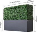 AGPL Upgraded Artificial Boxwood Hedge Wall with Gray Color Planter Box (33.5" Height 48" Width 12" Deep) … by CozyNest Decor