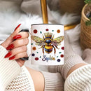 Hyturtle Personalized Floral Bee Mug - Bee Keeper Gifts For Women Lovers Teacher - Honey Gifts For Beekeeper Farmer On Birthday - Queen Honeycomb Decor - Custom Coffee Cup Ceramic Mug 11 Oz 15 Oz by CozyNest Decor