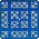 Global Industrial 46" Square Picnic Table, Perforated Metal, Blue Thermoplastic Coating, Attached Benches, 1-1/2” Umbrella Pole Hole, Outdoor-Rated, 1200 lb Capacity by GreenHaven Gardens