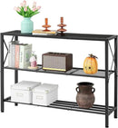 Hoctieon Industrial Console Table, 3 Tier Entryway Table, Hallway Table, Narrow Sofa Table with Shelves, Entrance Table for Entryway, Living Room, Foyer, Hallway, Office, Black by CozyNest Decor