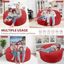 5FT Bean Bag Chair, Large Bean Bag Chairs with Memory Foam Filled, Fluffy Beanbag Sofa with Dutch Velvet Cover, Round BeanBag Chairs for Living Room, Playroom - Red by TinyTreasures Baby Boutique