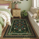 Bedroom Rug 3x5 Rug Washable Area Rug Non Slip Low Pile Vintage Floral Botanical Small Carpet for Bedroom, Bedside, Kitchen, Entryway, Kids Room, Office, Green by TinyTreasures Baby Boutique