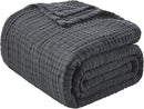 EMME Cotton Muslin King Blanket Bed Layering Breathable Gauze Blanket Soft Lightweight Blankets Adults (Black, 108"x90") by CozyNest Decor