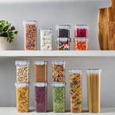 DWËLLZA KITCHEN Set of 14 Airtight Food Storage Containers for Pantry Organization and Storage - Sugar, Flour, Pasta, Spaghetti Plastic Air tight Kitchen Storage Containers With Lids, Labels & Marker by CozyNest Decor