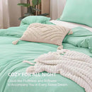 Litanika Comforters Mint Green King Size, 3 Pieces Lightweight Solid Bedding Set & Collections, All Season Fluffy Bed Set (104x90In Comforter & 2 Pillowcases) by CozyNest Decor