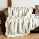 BATTILO HOME Luxury Ivory White Faux Fur Throw Blanket for Bed, Extra Large Super Soft Fluffy Cozy Fall Thick Warm Fox Fur Throw Blankets for Couch, Bed Reversible to Plush Velvet (60"x80") by CozyNest Decor