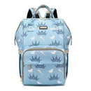 Diaper Bag Backpack, Diaper Bags for Baby Girls Boys, Baby Bags for Moms Dads, Nappy Changing Bag with Insulated Pockets,Multi-functional Waterproof Backpack with Stroller straps-Light blue crown by TinyTreasures Baby Boutique