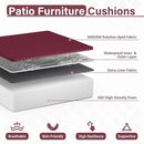 Patio Chair Cushions 18.5 X 16 X 4 Inch Waterproof Outdoor Seat Cushions for Patio Furniture, Outdoor Sofa Couch Pads with Ties & Handle, Set of 2, Burgundy by GreenHaven Gardens