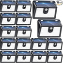 Solar Lights Outdoor Motion Sensor, 16 Pack 149 LED Waterproof Solar Powered Fence Lights, 3 Lighting Modes Security Wall Light for Outside Backyard Deck Garden Door Step Walking Dog, Cold Light 6500K by GreenHaven Gardens