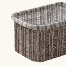 La Jolie Maison Blended Fabric Storage Baskets Set of 2, Rectangle Knitted Baskets for Organizing, Boho Decorative Baskets, Unique Design, Durable Finish, Mocha by CozyNest Decor