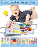 Exorany Busy Board Montessori Toys for Toddler Boy & Girl Birthday Gifts, Busy Book Learning Sensory Toys for Toddlers, Toddler Travel Toy Educational Activities Learn Fine Motor Skills by TinyTreasures Baby Boutique