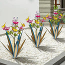 Garden Outdoor Butterfly Enlarge Thickened Wind Resistant Metal Agave Garden Art Metal Plant Country Sculpture Statue Decorations Ornaments Artificial Waterproof Butterflies (Blue 3pcs) by GreenHaven Gardens