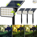 JACKYLED 84-LED Solar Spotlights 5 Lighting Modes 360° Adjustable IP65 Waterproof Super Bright Overnight Solar Spot Lights for Outside with Extendable Spike for Yard, Garden, Lawn, Pathway, 4 Pack by GreenHaven Gardens