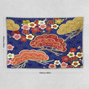 HZOHNAGO Japanese Tapestry Art Abstract Colorful Cherry Blossom Blue Background Pattern Printed Wall Tapestry Painting Wall Hanging for Bedroom Living Room Dorm 60" W x 40" H by CozyNest Decor