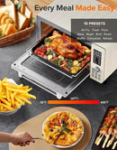 Nuwave Bravo Pro Smart Air Fryer Toaster Oven Combo, Airfryer Convection Oven Countertop, 10-in-1 Functions with Quicker & Even Crisp Technology, 1800W, 50-450°F, PFAS-Free, 21QT, Vanilla Cream by CozyNest Decor