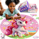 ZIZZ Unicorn Toy for Girls Kids - Best 70 Pieces Unicorn Floor Puzzle for Kids Age 3 4 5 6 7 8 Years Old Girls Learning & Educational Games Toys Toddlers Gifts for Birthday Christmas Party Activity by TinyTreasures Baby Boutique