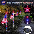 6 Pack 4th of July Decorations Outdoor Solar Lights, Red White and Blue Star Lights for National Day with American Flag, 2 Modes Waterproof Patriotic Light for Independence Memory Day Garden Yard Path by GreenHaven Gardens