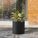 Kante 9.8" Dia Round Concrete Planter, Modern Style Large Cylindrical Plant Pot with Drainage Hole and Rubber Plug for Indoor Outdoor Patio, Black by GreenHaven Gardens