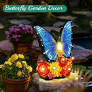 Linkax Solar Lights Outdoor LED Figurine Garden Decor for Outside Patio Yard Home, Easter Mothers Day Birthday Gifts for Women Mom Grandma Wife Daughter, A Bundle of Turtle and Butterfly Statues by GreenHaven Gardens