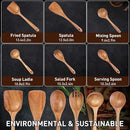 Wooden Spoons - Wooden Spoons for Cooking,Natural Wooden Kitchen Utensils Set Non Toxic,6-Piece Wooden Cooking Utensils(A06) by CozyNest Decor