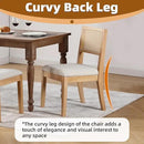 Westice Rattan Dining Chairs Set of 6, Farmhouse Natural Dining Room Chairs with Upholstered Cushion, Wood Armless Chairs for Kitchen/Restaurant by CozyNest Decor