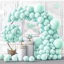 RUBFAC 129pcs Mint Green Balloons Different Sizes 18 12 10 5 Inch, Pastel Makani Blue Balloon Garland Arch Kit for Birthday Baby Shower Gender Reveal Easter Wedding Party Decoration by TinyTreasures Baby Boutique
