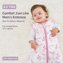 Baby Sleep Sack 12-18 Months 3 Pack 100% Cotton Lightweight 0.5 TOG Wearable Blanket Baby Sleep Bag with 2-Way Zipper for Newborn Infant Purple Leaf by TinyTreasures Baby Boutique