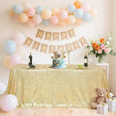 SquarePie Sequin Tablecloth 50 x 72 Inch Light Gold Glitter Table Cloth for Wedding Party Decoration by CozyNest Decor