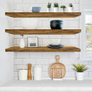 Sorbus Floating Shelves for Wall - 48 Inch Long Bathroom Shelves, Wall Decor for Bedroom, Kitchen, Living Room & Book Storage - Mounted Floating Shelf with Invisible Brackets (Rustic Brown, 3 Pack) by CozyNest Decor