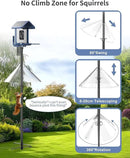 Bird Feeder Pole with Squirrel Baffle - 90 Inch Bird House Pole for Outdoors Heavy Duty, Squirrel Proof Baffle with Stainless Steel Spring for Better Defense, Slip-Fit Connection by GreenHaven Gardens