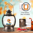 Fall Snow Globes, Blue Truck Pumpkin and Gnome Scene Snow Globes, Glittering Lantern with Timer, Snow Globe Lantern USB or Battery Powered for Fall Festival Thanksgiving Day Decor by CozyNest Decor