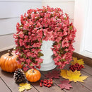 Bougainvillea Artificial Flowers Plants for Outdoors Outside Fall Autumn Decoration, 2 pcs Faux Silk Long Trailing Vines UV Resistant Look Real Red Fake Flowers for Front Door Porch Planter Urn Patio by CozyNest Decor