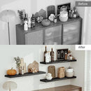 Single Floating Shelves 48 Inches, 48 x 10 inch Deep x 1.8 in Thick, Long Wall Shelves Heavy Duty 80 lbs for Bedroom, Living Room, Kitchen, Office, Modern Shelf Book Home Decor, Black by CozyNest Decor