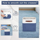 Collapsible Fabric Storage Cubes 11x11 Cube Storage Bins, 4 Pack Closet Baskets Box with Handles for Organizing, Shelf, Toys, Clothes, Home, Office, Nursery (Navyblue&White) by CozyNest Decor