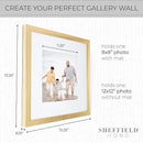 Sheffield Home 9 Piece Gallery Wall Frame Set, 12x12 in. Matted to 8x8 in. (Gold) by CozyNest Decor