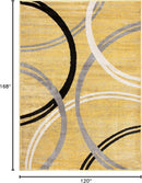 Rugshop Modern Wavy Circles Design Area Rug 10' x 14' Yellow by TinyTreasures Baby Boutique