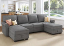 HONBAY Convertible Sectional Sofa with Storage U Shaped Sectional Couch with Reversible Chaise Small Sectional Couches for Living Room,Grey by CozyNest Decor