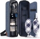 ALLCAMP Wine Bag - Insulated Cooler Bag with Wine Glasses, Bottle Opener & Wine Accessories for Wine Lovers - Portable Wine Gift Bag for Travel, Picnics, and Gift Ideas(Blue) by TinyTreasures Baby Boutique