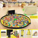 Kids Toy Box Chest Storage with Lid and Big Play Mat for Boys and Girls,Collapsible Fabric Toy Building Bricks Storage Container Organizer Bin with Rug for Playroom and Nursery Organization by TinyTreasures Baby Boutique